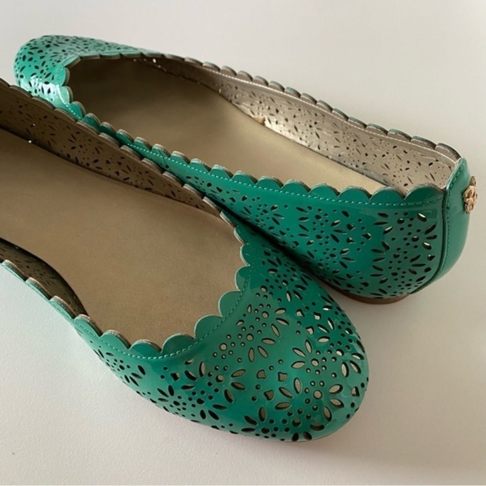 Coach Carsin Green Patent Leather Ballet Flat Loafer 10 NIB - Picture 5 of 16